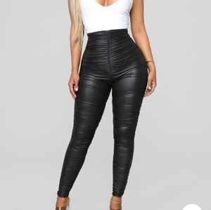 Fashion nova leather spandex tights